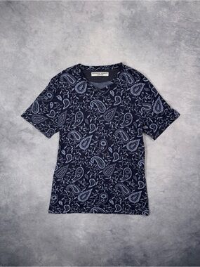 RARE KATHARINE HAMNETT LONDON Vintage 90s Paisley Blue Knit Archive T Shirt